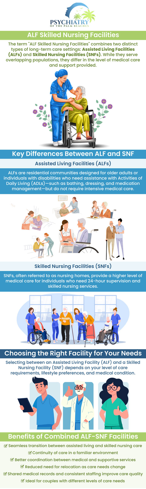 Psychiatry of the Palm Beaches is proud to offer expert psychiatric services tailored for Assisted Living and Skilled Nursing Facilities. We focus on delivering thoughtful evaluations, tailored treatments, and continuous care that honors the unique mental health needs of our elderly residents. By partnering with facility staff, we ensure that our psychiatric care melds smoothly into the broader care framework, enhancing the quality of life for each individual we serve. For more information, contact us or schedule an appointment online. Psychiatry of the Palm Beaches is proud to offer expert psychiatric services tailored for Assisted Living and Skilled Nursing Facilities. We focus on delivering thoughtful evaluations, tailored treatments, and continuous care that honors the unique mental health needs of our elderly residents. By partnering with facility staff, we ensure that our psychiatric care melds smoothly into the broader care framework, enhancing the quality of life for each individual we serve. For more information, contact us or schedule an appointment online.