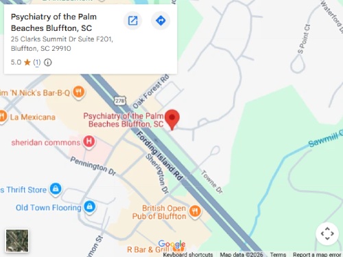 Directions From Your Location to Psychiatry of the Palm Beaches in Bluffton, SC Directions From Your Location to Psychiatry of the Palm Beaches in Bluffton, SC