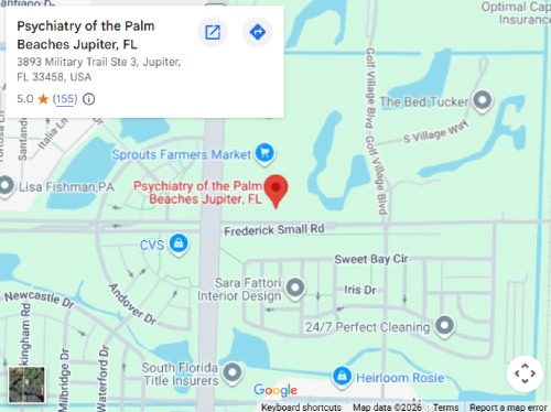 Directions From Your Location to Psychiatry of the Palm Beaches in Jupiter, FL Directions From Your Location to Psychiatry of the Palm Beaches in Jupiter, FL