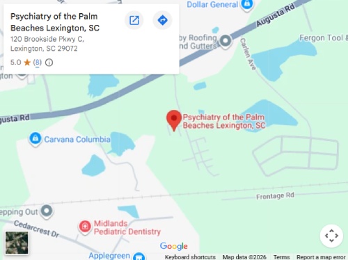 Directions From Your Location to Psychiatry of the Palm Beaches in Lexington, SC Directions From Your Location to Psychiatry of the Palm Beaches in Lexington, SC